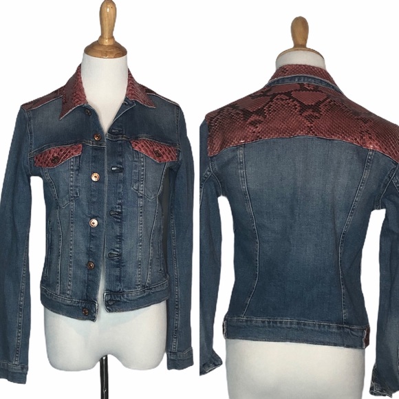 Daniella Erin NYC Python/Denim Jacket Pink/Black s - Picture 2 of 13